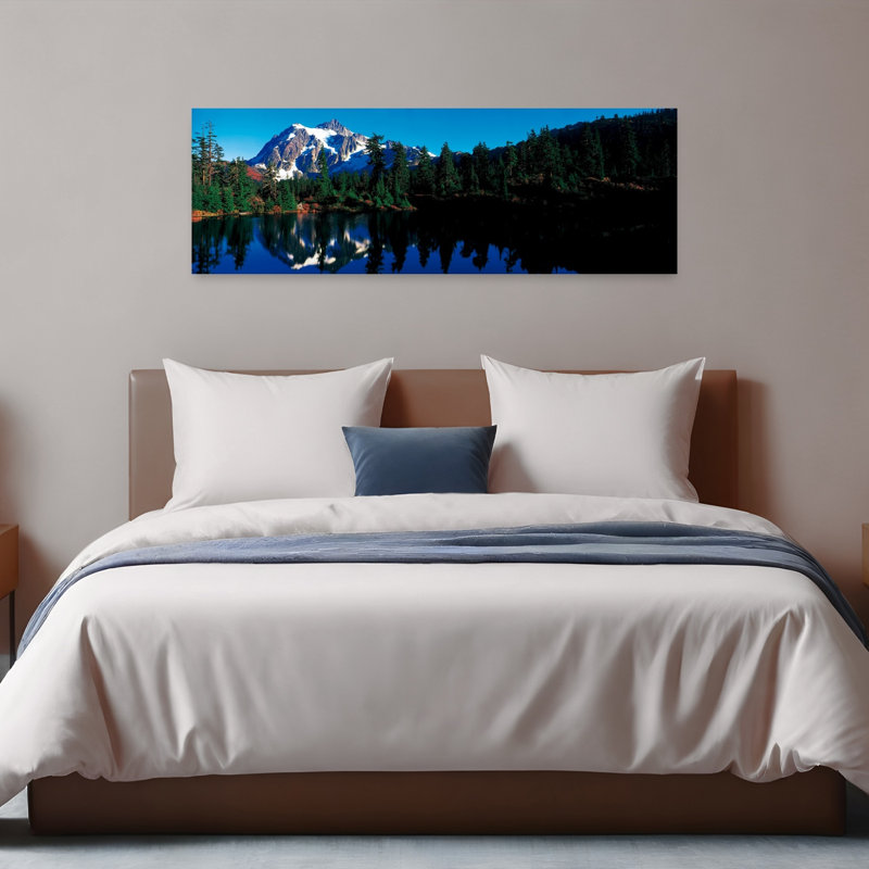 «Mount Shuksan North Cascades National Park Wa Abstract Contemporary Forest Landscape», art mural, H 16 po x l 48 po