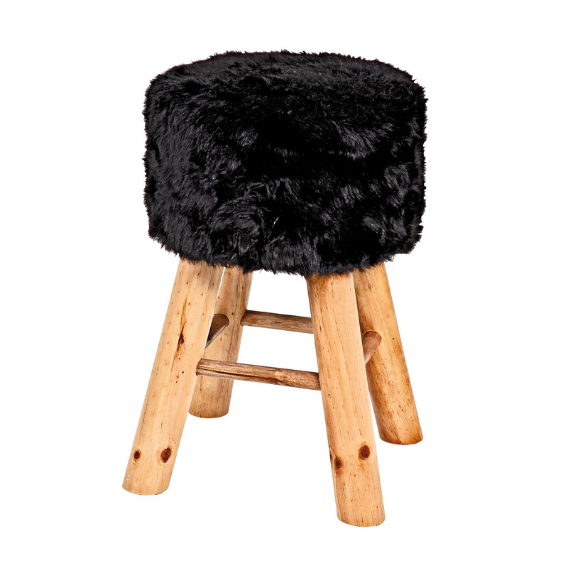 Cockrell Hill Solid Wood Accent Stool, Black