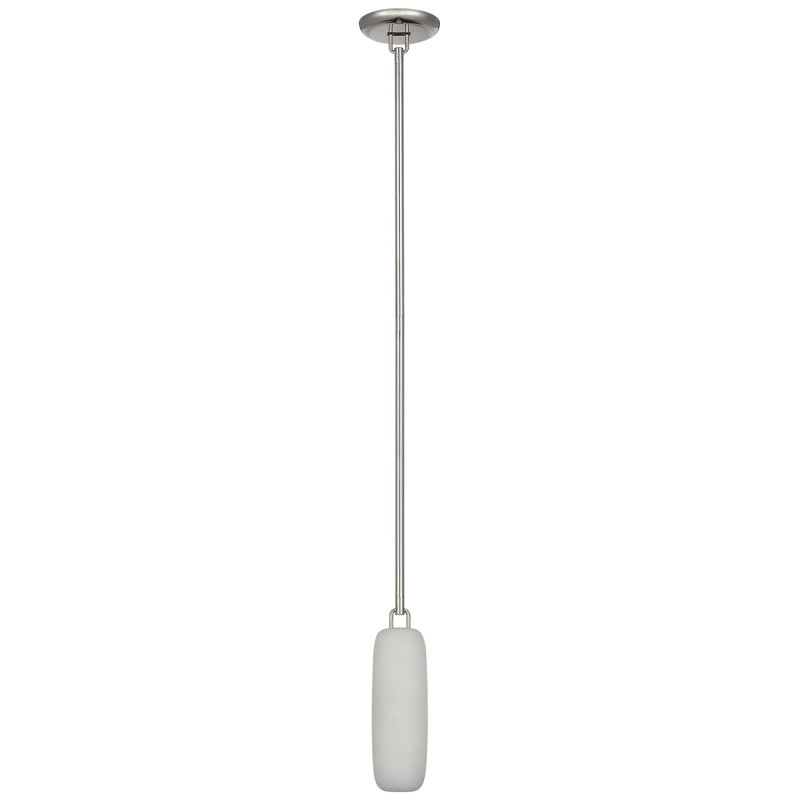 Kelly Wearstler Formosa Single Pendant with Alabaster, Polished Nickel, 56" H x 3.25" W x 3.25" D