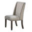 Ensemble de 2 chaises d'appoint de salle à manger Alex, à oreilles, bois brun clouté, beige