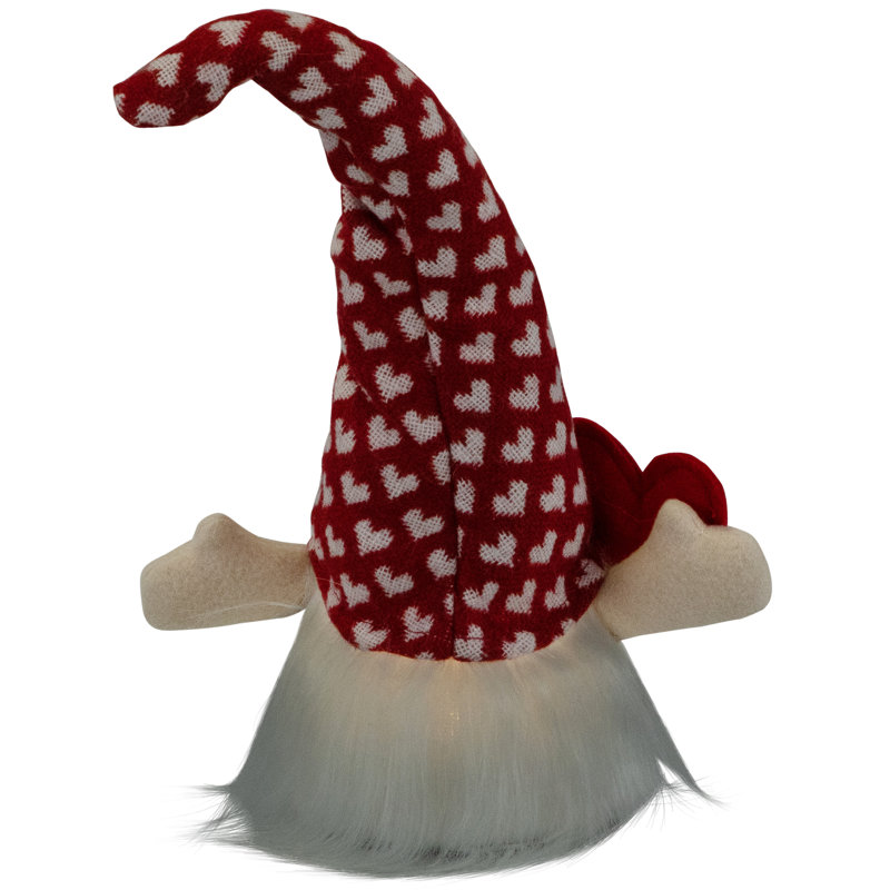 Gnome illuminé 13 po avec cœur
