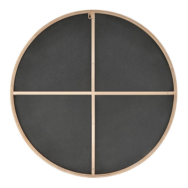 Round Metal Frame Wall Mirror Simple and Elegant Modern Design, Gold, 80cm H x 80cm W
