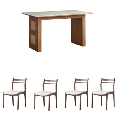Medieval-style sintered stone dining table set