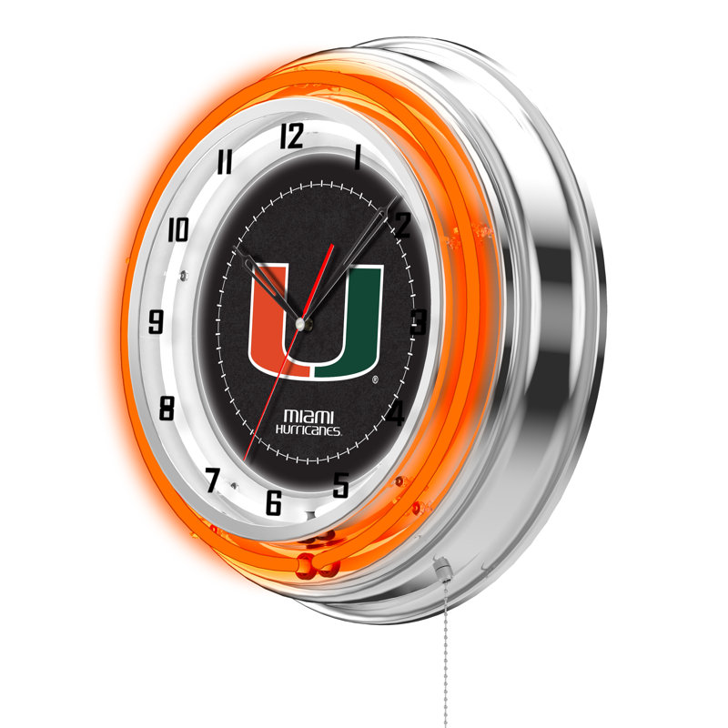 Horloge murale 19 po NCAA, Hurricanes de Miami