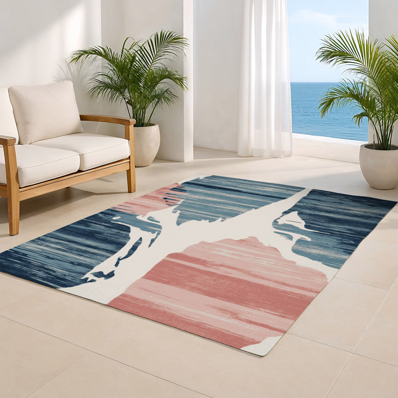 Watercolor Gray Indoor and Outdoor Area Rug, Rectangle 4' x 6'