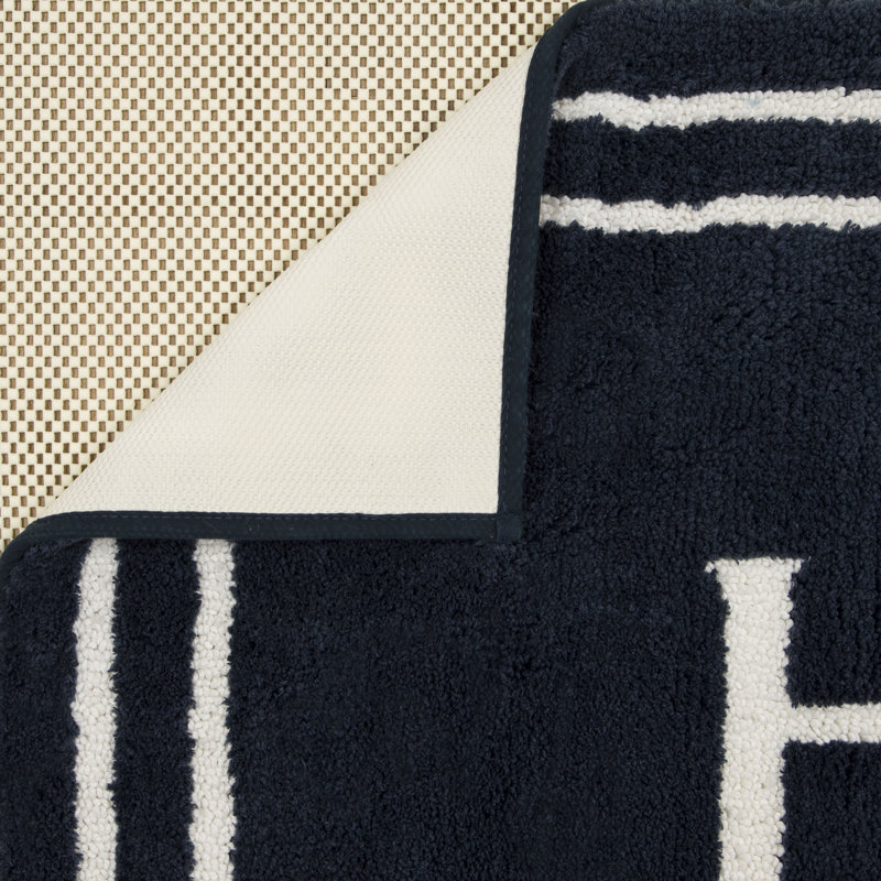 Tapis pour salle de bain en polyester G Bordran, Indigo, L 20 po x L 34 po