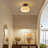 American Retro Wooden Glass Ceiling Lamp