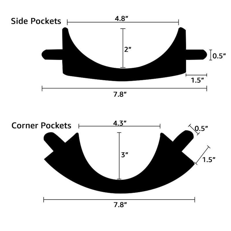 Boshen Fabric Pool Table Accessories, Black