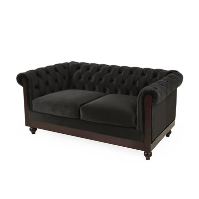 Daiveon 59.45'' Velvet Rolled Arms Loveseat -  House of HamptonÂ®, 14931FDA89FC42FDB6F573FCFB1F613B