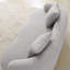 Canapé courbé gris avec accoudoir rond, canapé à compression avec 2 coussins, canapé crème pour petit espace, salon, chambre à coucher, sans assemblage-1038338906