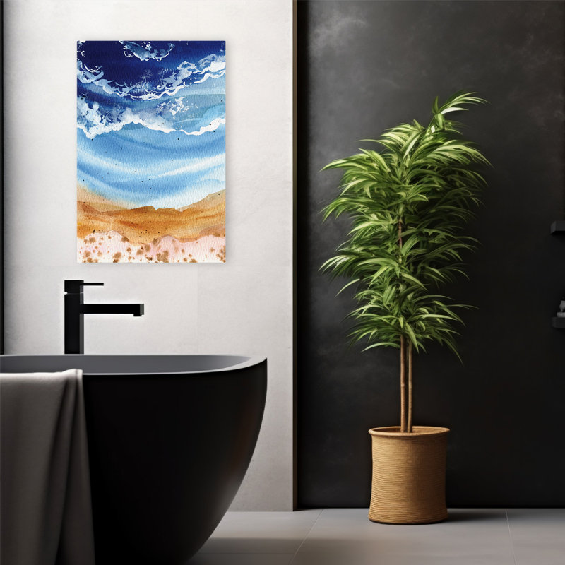 Beachy and Contemporary Serene Seaside, H 24 po x l 16 po
