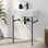 Lavabo de salle de bain rectangulaire en porcelaine vitreuse avec trop-plein Turner l 24 po x P 16 po x H 35 po Turner