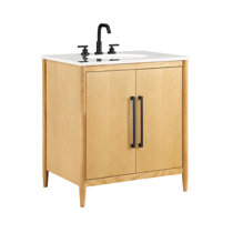 Free Shipping on 35 Modern Floating Bathroom Vanity Set With Single Sink  White and Natural｜Homary