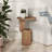 Modern Small Drink End Table With Geometric Base-1375912442