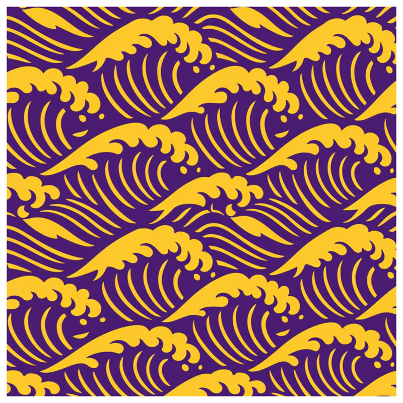 Couvertures à motif de vagues jaunes, 50in W x 60in H