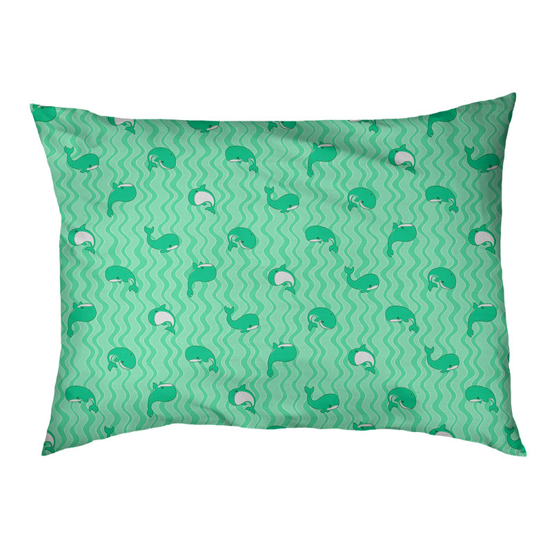 Coussin pour chien Campion Whales, Moyen (L 29,5 po x P19,5 po x H 9,5 po), Vert