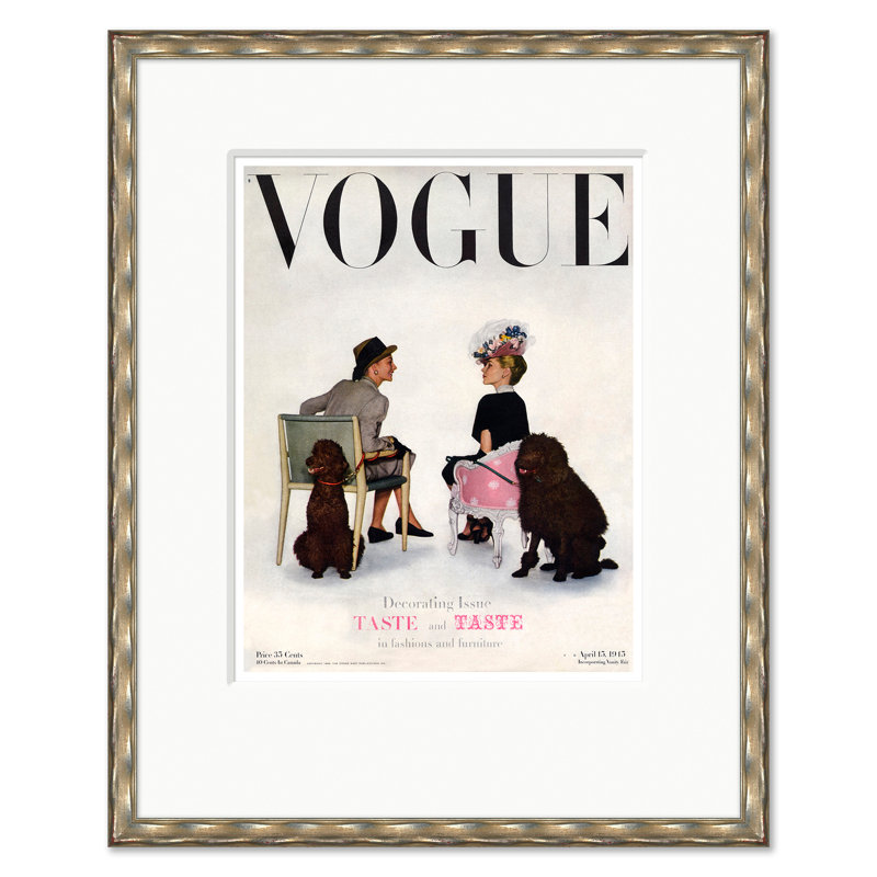 Couverture de Vogue, «Tasteful change», John Rawlings, 15 avril 1945, Argent argent