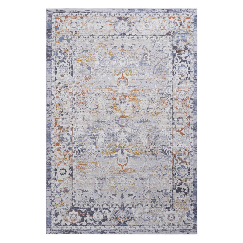 Collection Ivory/Grey/Traditional Non-Shedding Living Room Bedroom Dining Home Office Stylish And Stain Resistant Area Rug