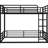 Black Full Xl Floor Bunk Bed, Low - Profile, Guardrails, Easy To Assemble, Metal Over Xl, Noise Minimizing, Stable For All Ages In Dorms-169394516