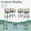 Tabourets de bar 4 pièces pour l'extérieur avec accoudoirs, chaises de patio avec structure en acier et rotin PE tissé-124491017