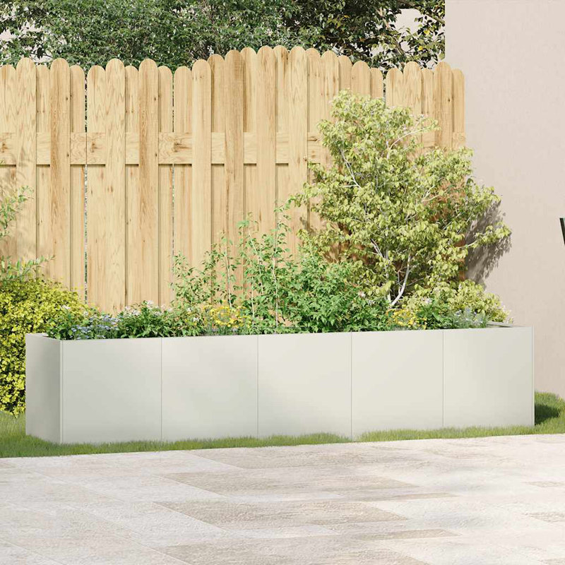Metal Planter Box, 15.75" H x 78.74" W x 15.75" D, White