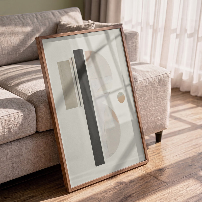Soft Geometric Balance by Cartissi — Abstract Wall Art, 40 × 60, Wrapped Canvas, Does Not Apply