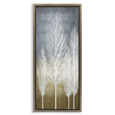 «Tall Tree Silhouettes Abstraction», art mural encadré par Kate Bennett