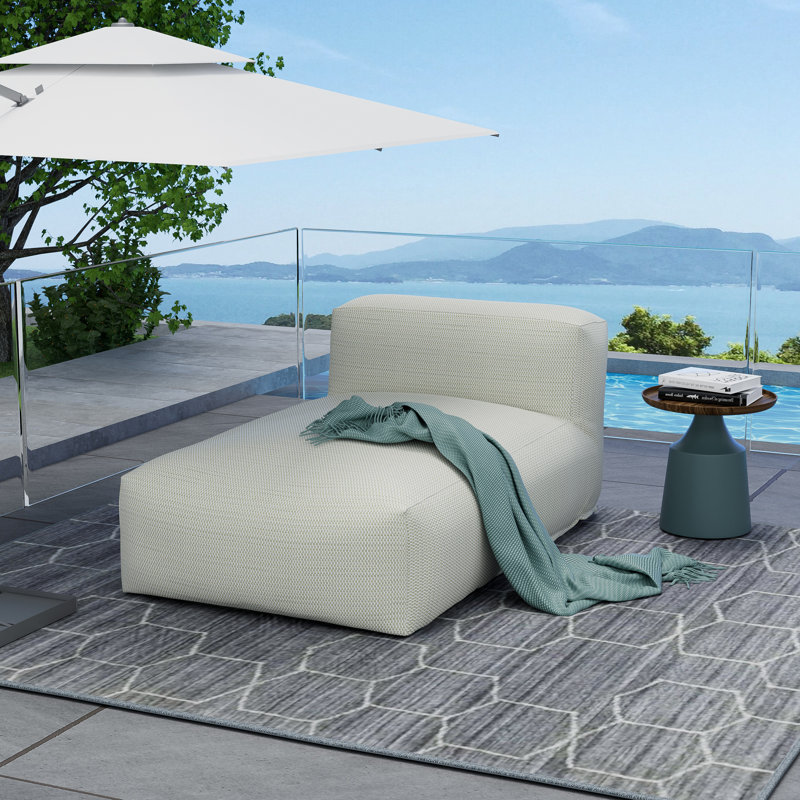 Chaise longue d'extérieur en oléfine, Vert clair