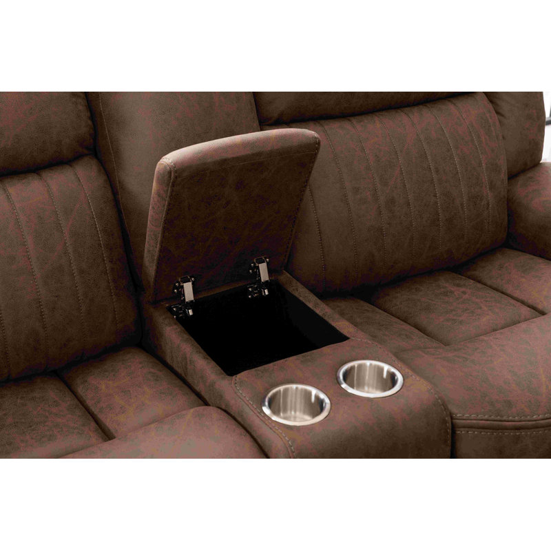 Causeuse inclinable manuelle en similicuir de 76 po de largeur