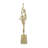 13.5X4.3X19.5" Decorative Cast Aluminum Tree Sculpture With Gold Finish