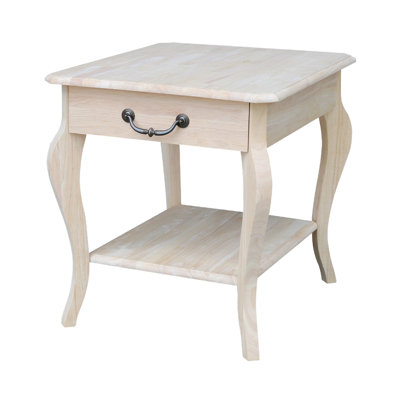 Maretti Solid Wood End Table with Storage