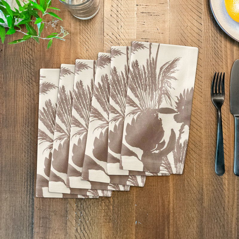 Floral Rectangle Napkin, Brown Tones