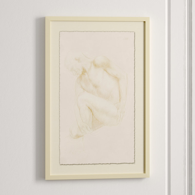 Male Nude 3' Framed Print on Glass