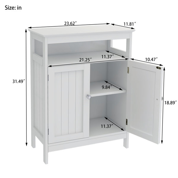 Deprise White Bathroom Storage Cabinet Ebern Designs