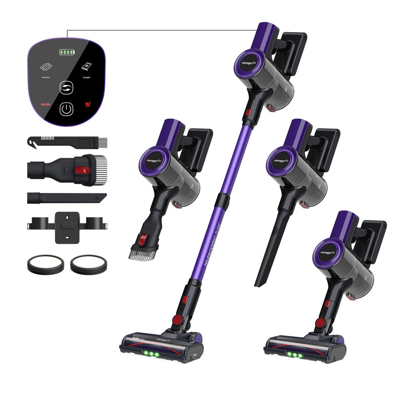 Aspirateur balai sans fil 55 000 Pa avec détection de poussière verte, PURPLE