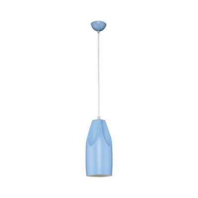 Modern Scandinavian Chandelier, Grey Metal Body, 4.7 in Diameter x 47.2 in Height | Single E27 Socket, 40W | Stylish Solid Color Lighting for Living Room & Dining Room, Elegant Design, Bulb Not Included