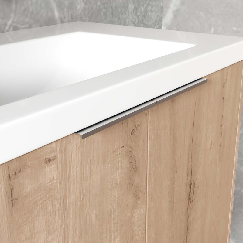 Meuble-lavabo mural avec lavabo et armoire latérale, portes à fermeture douce, armoire combinée, 30"