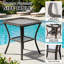 Ensemble de conversation en rotin pour 2 personnes avec 1 table basse, 2 chaises pivotantes et coussins bleus-33700230
