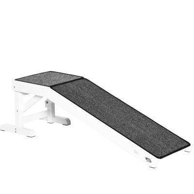 Pet Ramp, 49" X 16" 14", White - Slip, Strong Wood Build 49"X16"X14" White, For Dogs And Cats