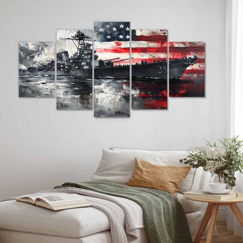 Pearl Harbor et Patriot Memories I - art mural États-Unis - Toile d'art murale traditionnelle 5 pièces
