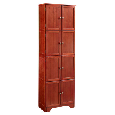 72.4 Inch Tall Storage Cabinet with 8 Doors and 4 Shelves, Ideal for Organized and Stylish Home or Office Use