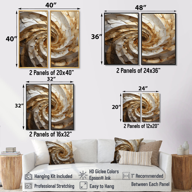 «Beige Minimalisme Spiral Poteries I» - Art mural moderne, Impression encadrée flottante sans passe-partout, Noir