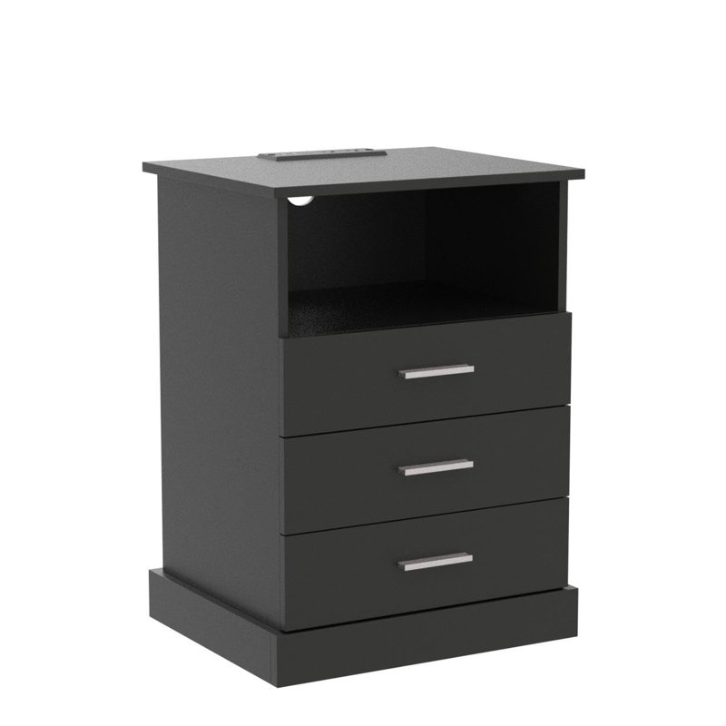 Tahliya 16.9'' W Nightstand, Black, Individual