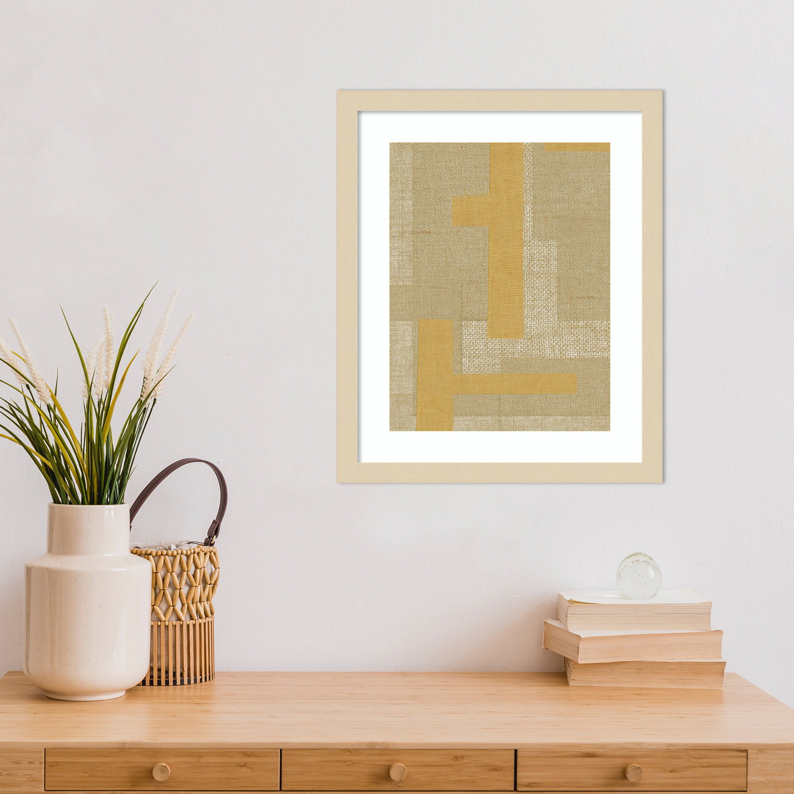 Fabric Pattern Collage No. 4 Print, Brown, 17" H x 14" W