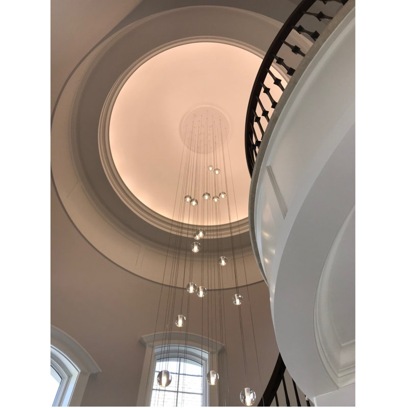 Éclairage pour vestibule - lustre 36 pendentifs, Blanc
