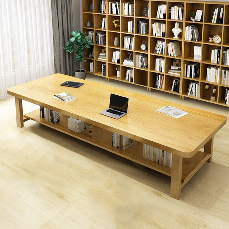 Raynna Solid Wood Executive Desk, 29.52" H x 94.48" W x 39.37" D