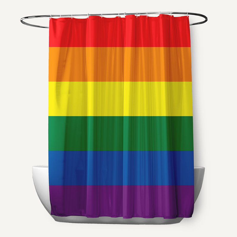 Pride Flag Durable Poly Shower Curtain, Red/Yellow/Green/Blue