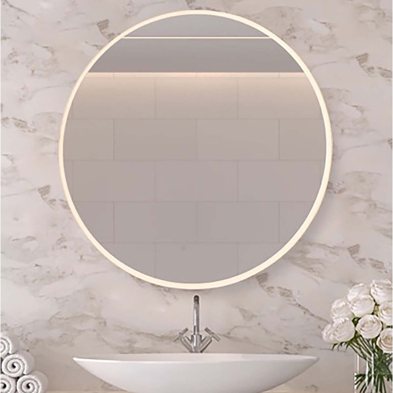 Miroir mural rond, 23,5 po x 13,5 po, Effet de halo