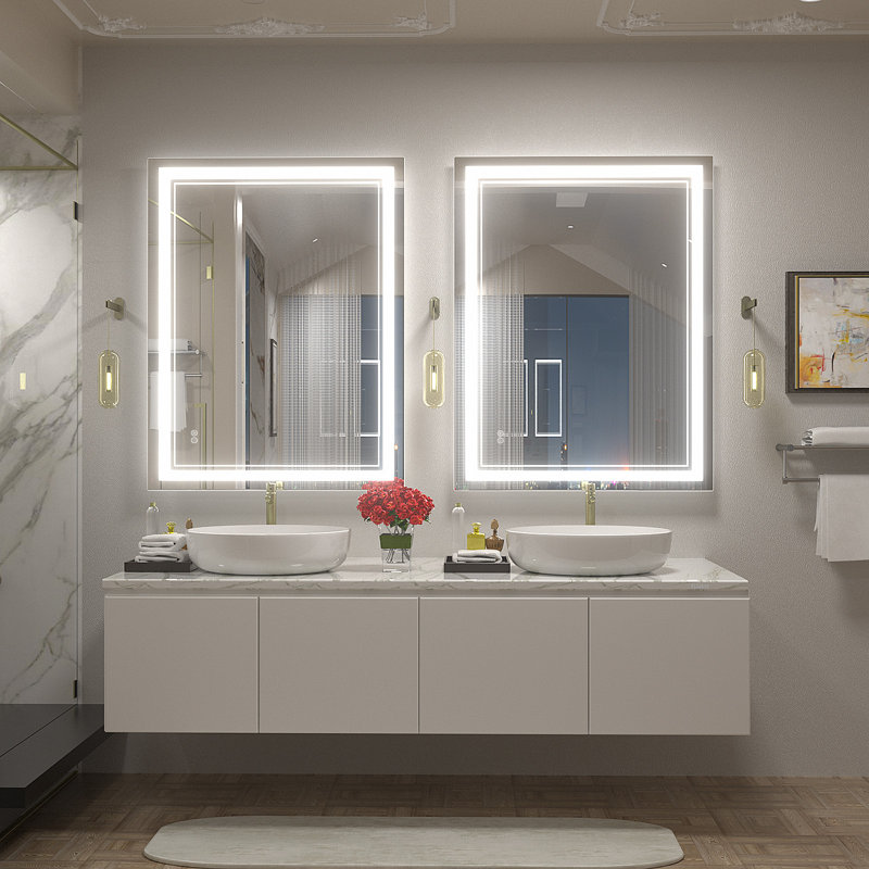  Wayfair Basics® UL Certified LED Anti-Fog Tempered Glass Bathroom/Vanity Mirror , 40" x 32"