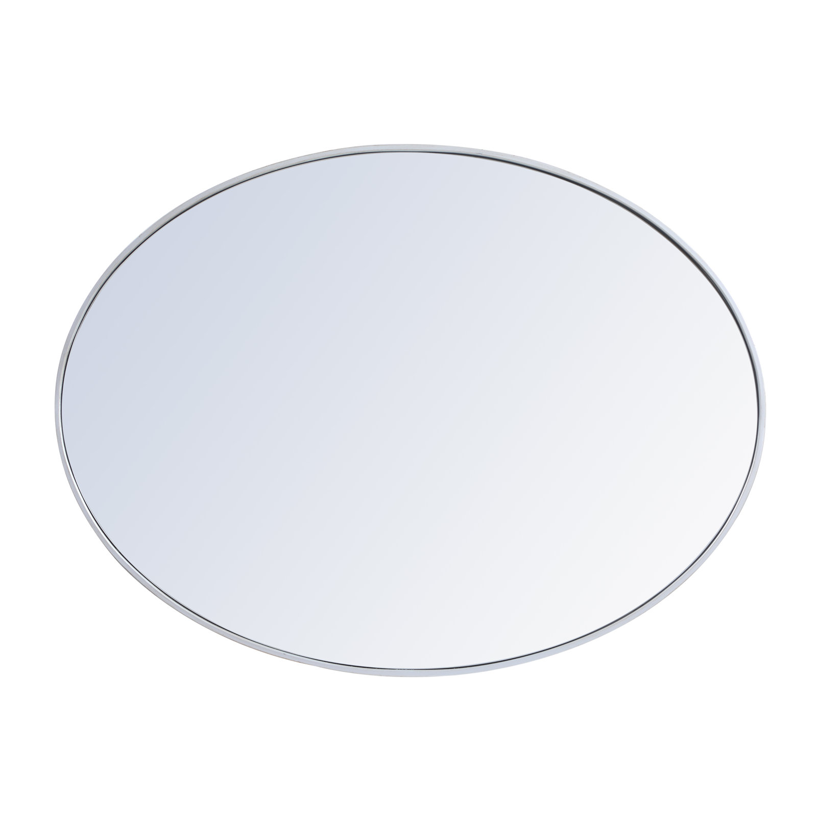 Sabine Metal Oval Wall Mirror, Silver, 30" H x 40" W